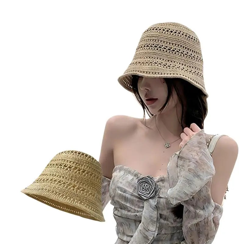 Women's Wide Brim Straw Sun Hat | UV Protection Beach Hat Sun Protection Hat QXL