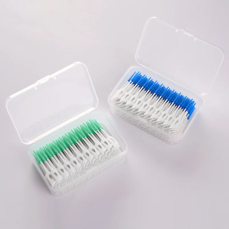 200-Pack Silicone Interdental Brushes | Orthodontic Gum Care Interdental Brush QXL