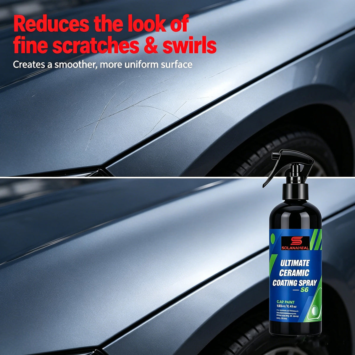 Ceramic Coating Spray S6 150ml | Hydrophobic Car Paint Sealant Ceramic Car Coating QXL