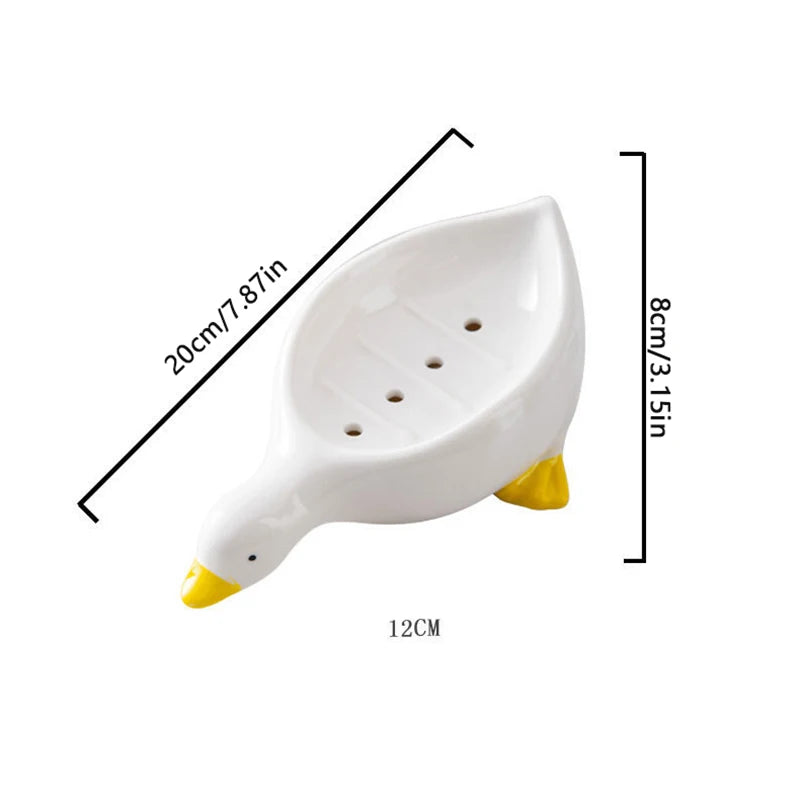 Yellow Duck Soap Dish | Draining Soap Box Bathroom Accessory Soap Dish QXL