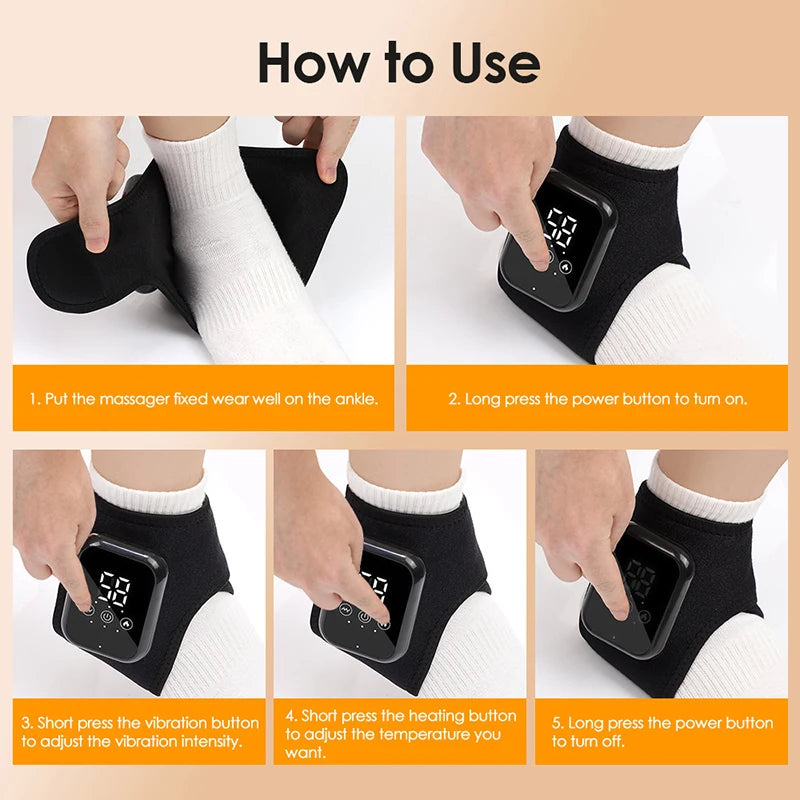 3-in-1 Heated Foot & Ankle Wrap | Vibration & Compression Foot Wrap Massager QXL