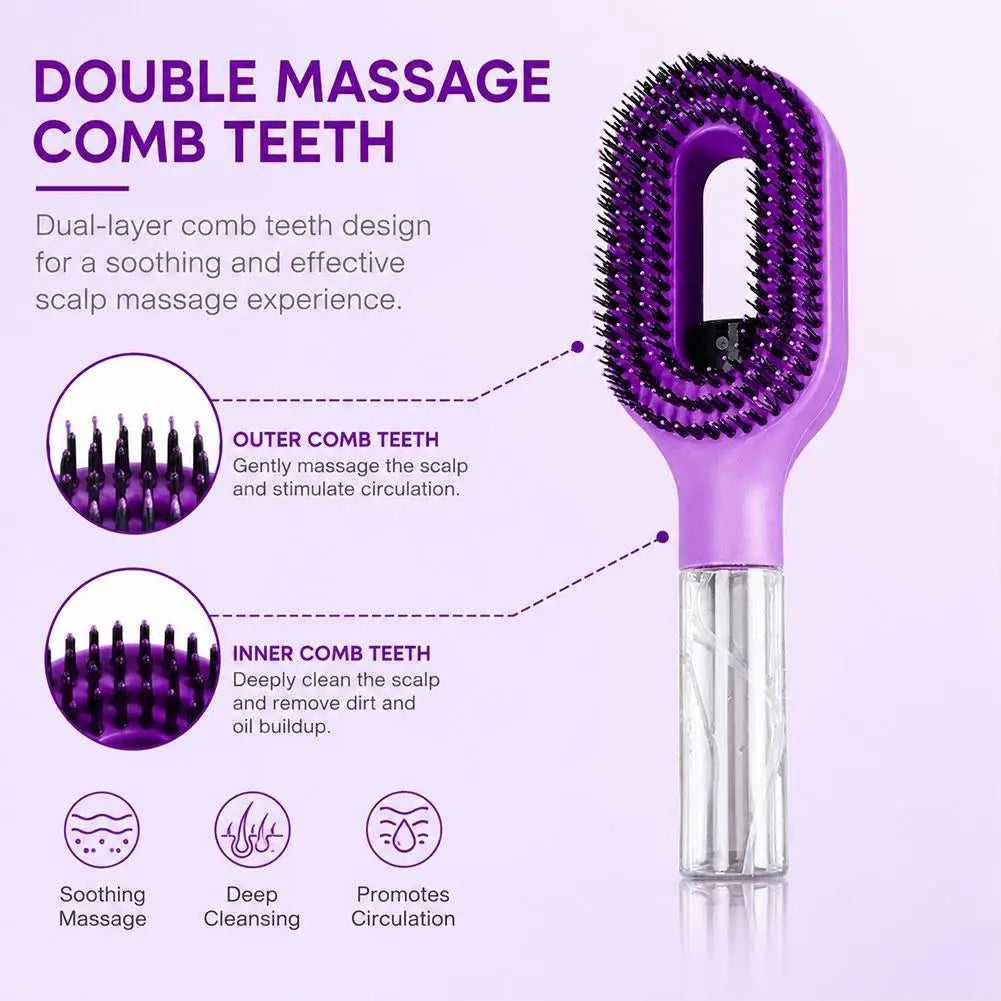 2-in-1 Spray Bottle Hair Comb | Anti-Static Detangler Spray Bottle Hair Comb QXL