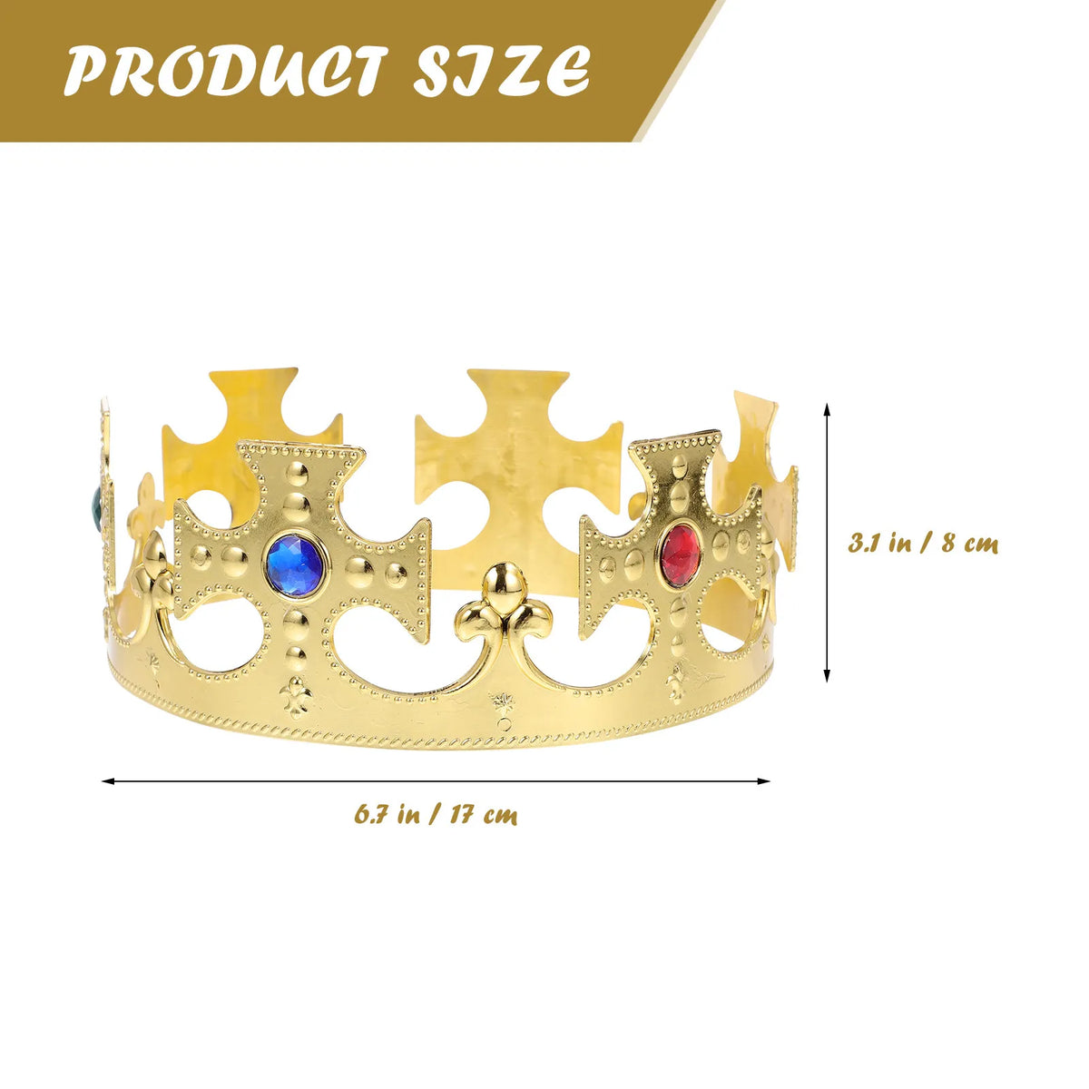 4-Pack Plastic Prince Crowns – Birthday Party & Cosplay Costume Costume Crown Set QXL 17x17cm