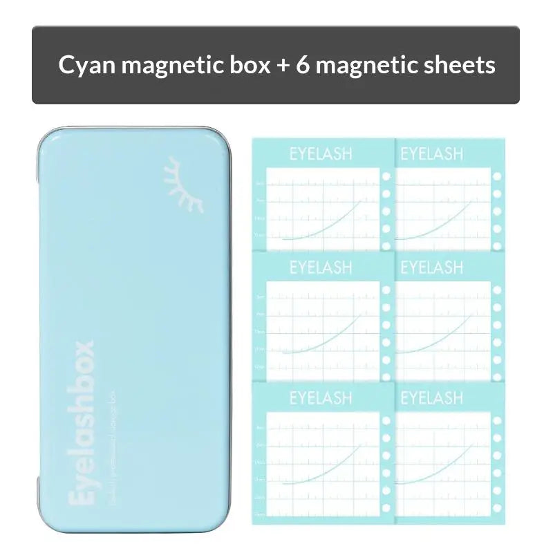 Magnetic Eyelash Extension Storage Box & Organizer Rack Lash Extension Organizer QXL cyan