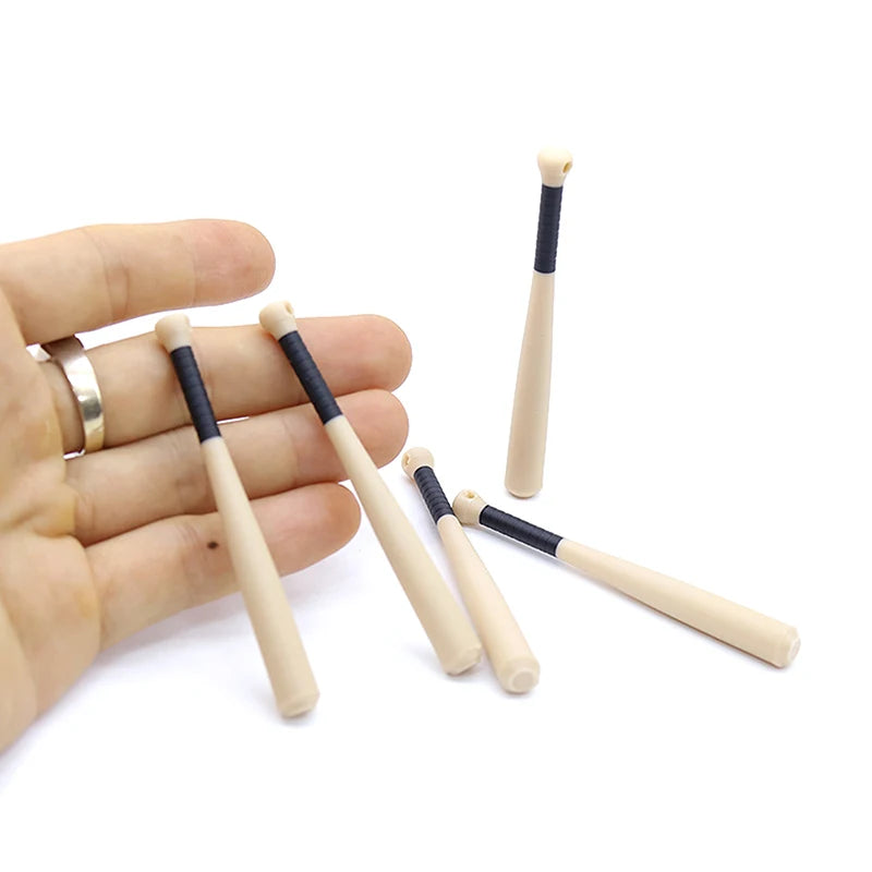 2-Pack 1:12 Miniature Wooden Baseball Bat Dollhouse Props Dollhouse Miniature QXL