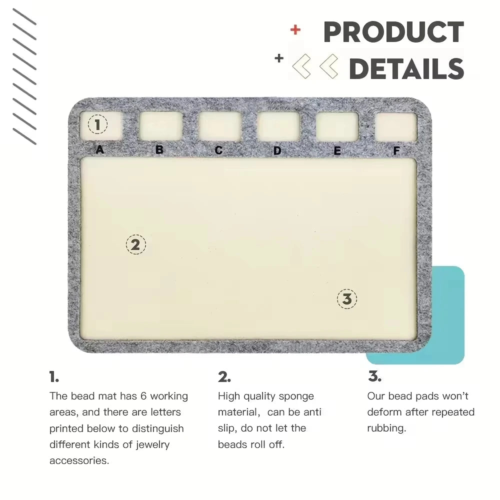 Felt Bead Mat with Compartments | DIY Jewelry Making Tool Jewelry Beading Mat QXL