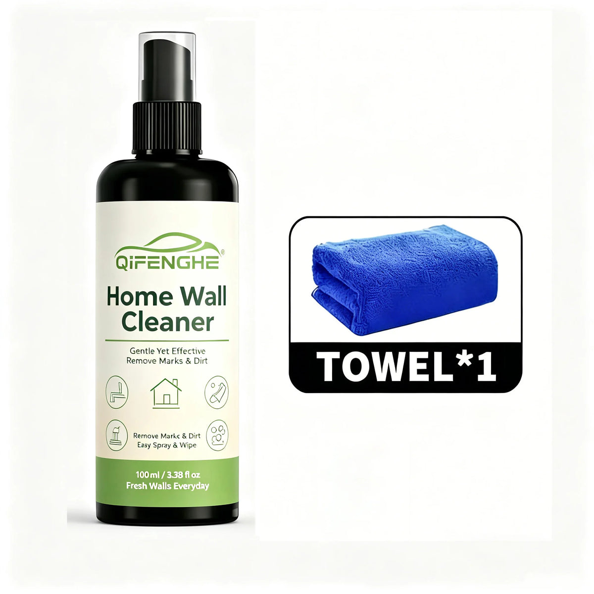 QIFENGHE Wall Cleaner Spray 100ml | Interior Wall Mark Remover Wall Cleaning Spray QXL