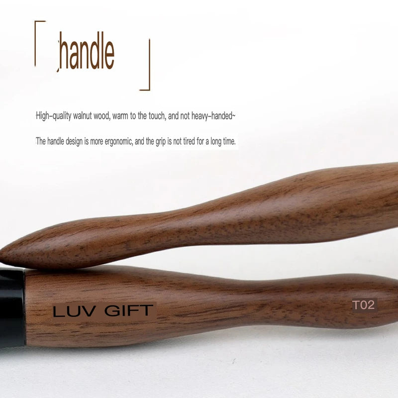 Walnut Wood Foundation Brush | Non-Absorbent Wool Fiber T02 Foundation Makeup Brush QXL