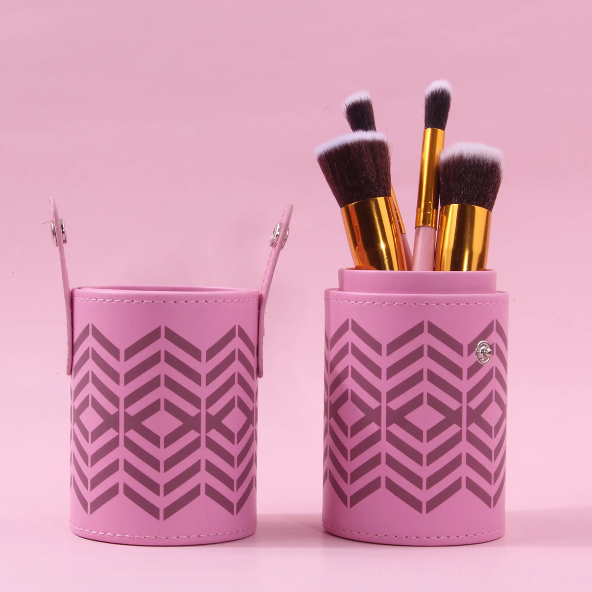 PU Leather Makeup Brush Holder & Travel Storage Cylinder Makeup Brush Organizer QXL