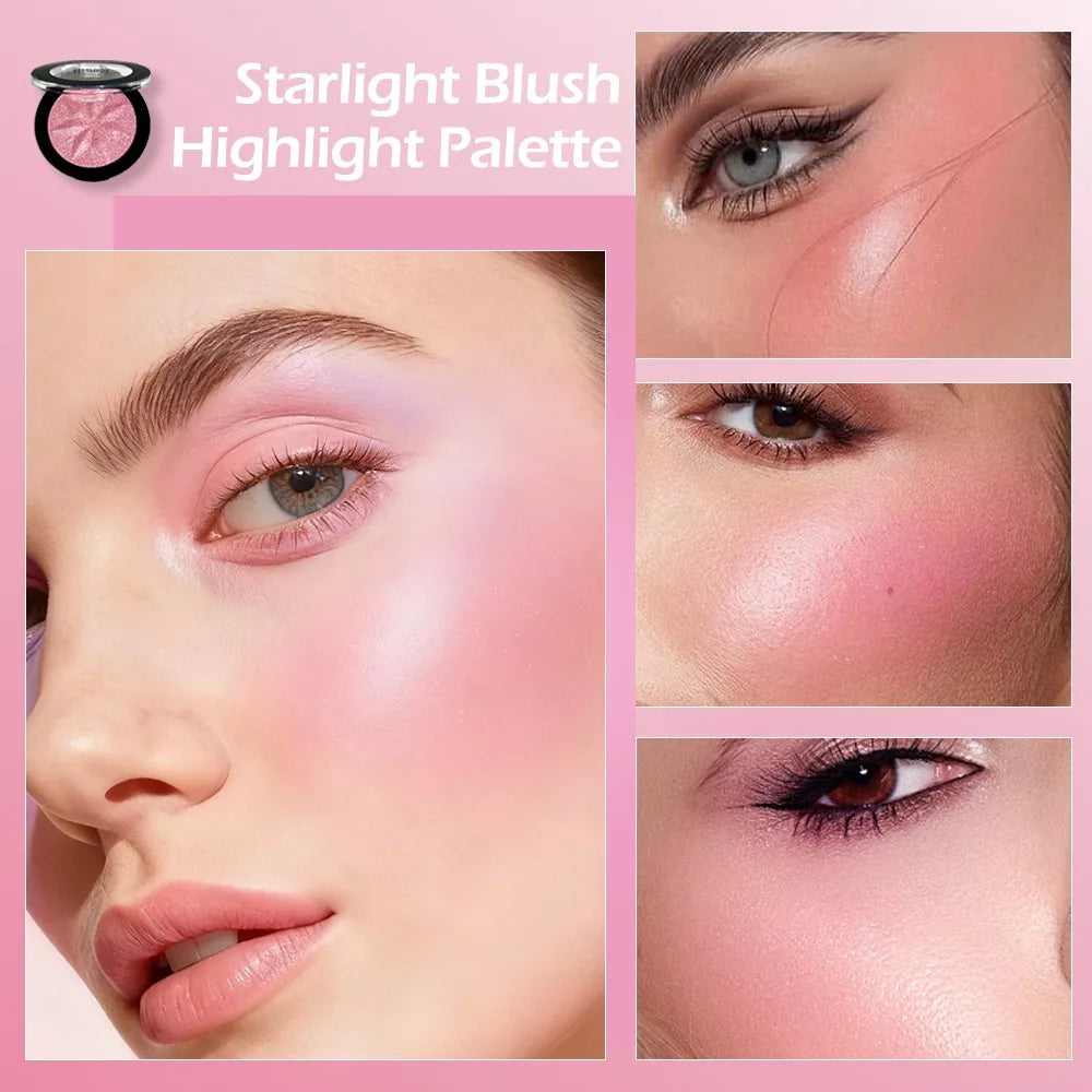3-Color Matte Blush & Contour Palette | Long-Lasting Natural Glow Blush Contour Palette QXL
