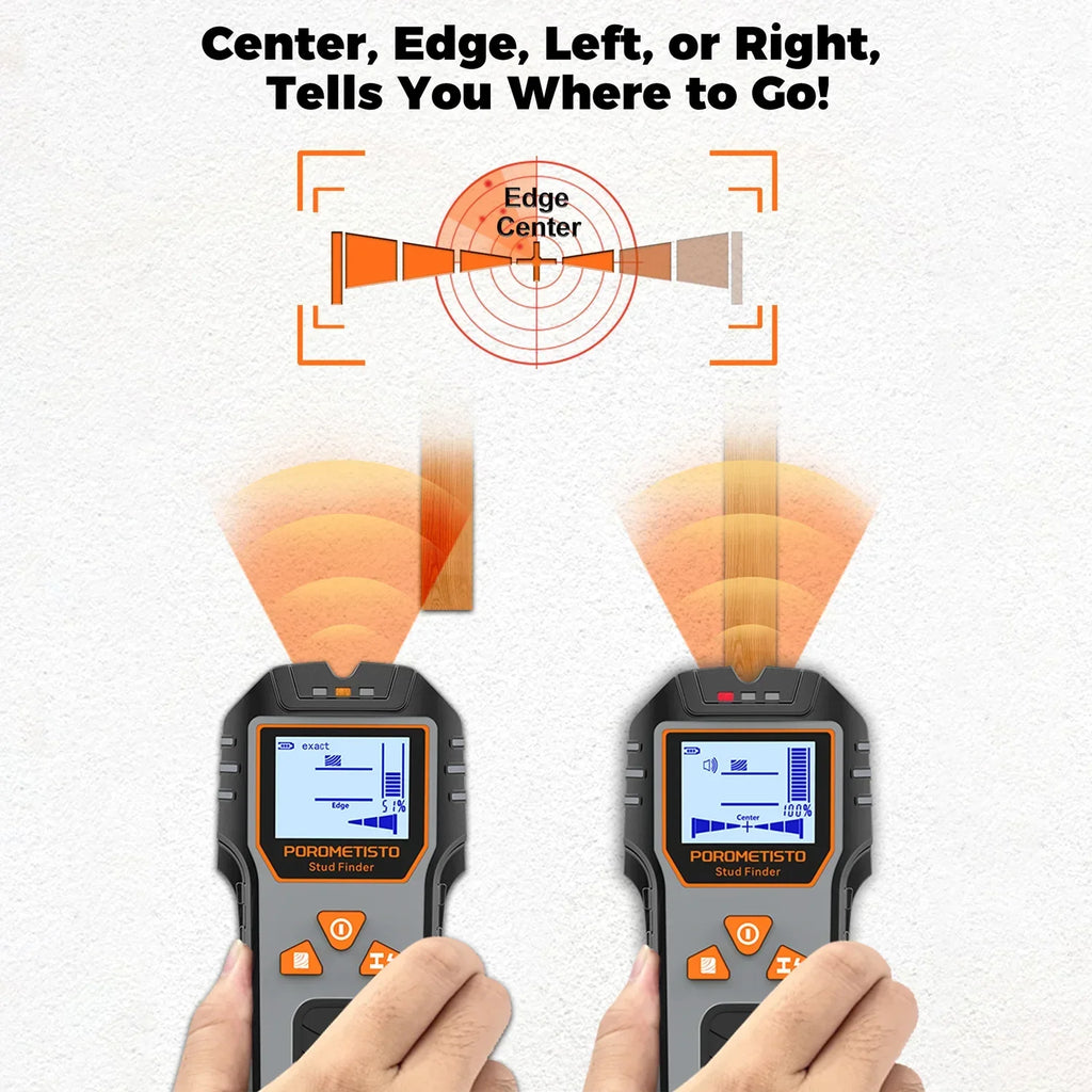 POROMETISTO DSF01 6-in-1 Stud Finder Wall Scanner | LCD Stud Finder Scanner QXL