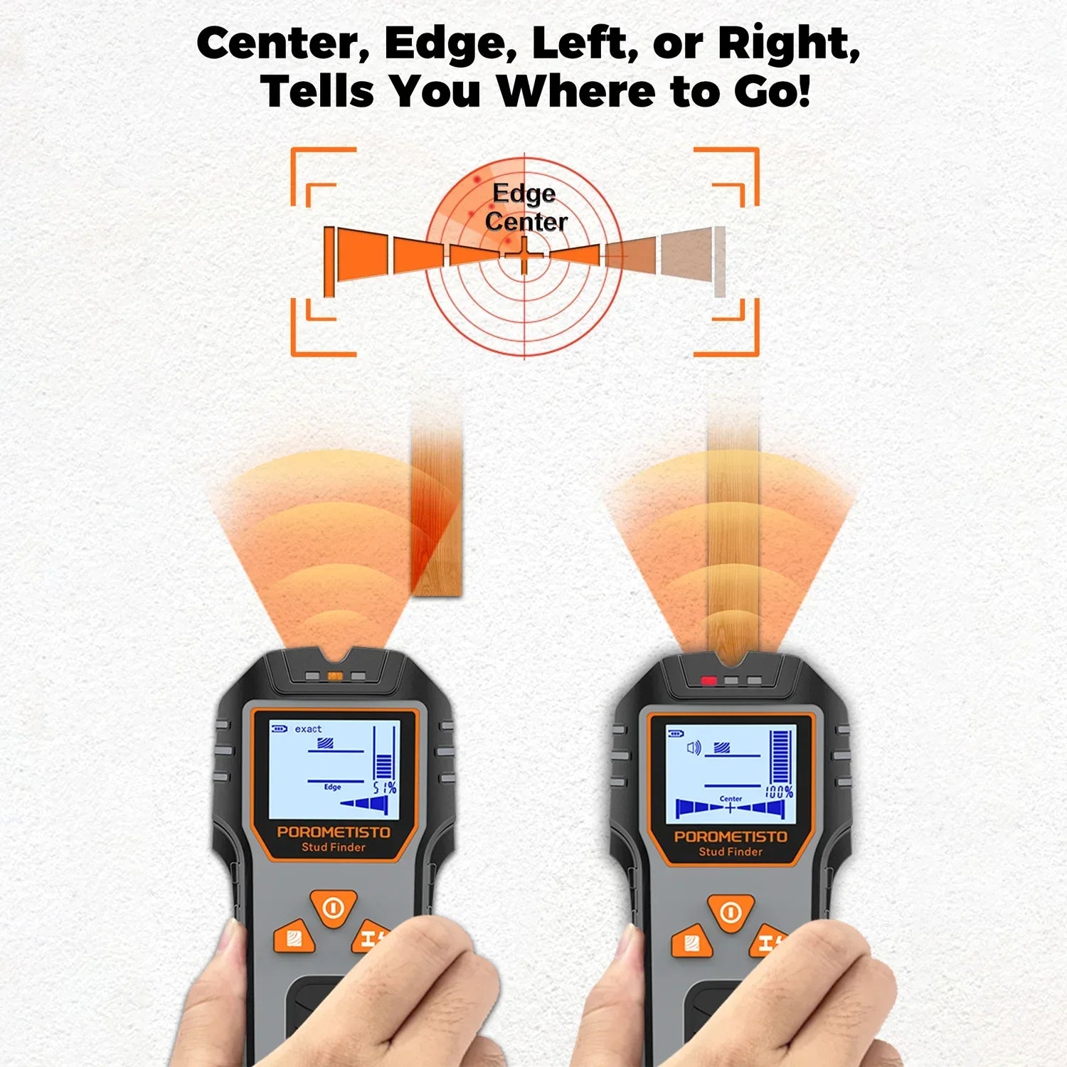 POROMETISTO DSF01 6-in-1 Stud Finder Wall Scanner | LCD Stud Finder Scanner QXL