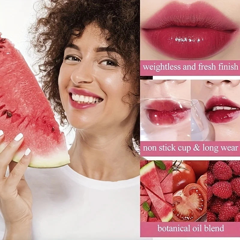 Fafamoon Fruity Lip Tint Gloss | Waterproof Liquid Lipstick Liquid Lip Tint Gloss QXL