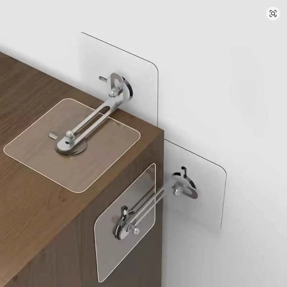 No-Drill Child Safety Cabinet Lock & Anti-Tip Furniture Strap Child Safety Lock QXL