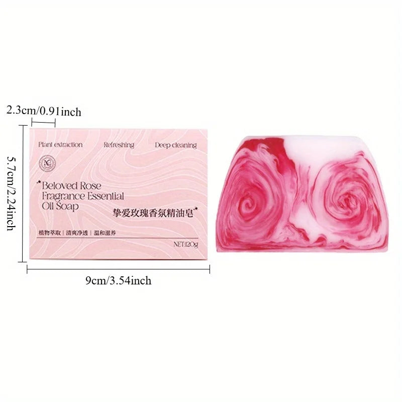 Rose & Glycerin Colorful Bar Soap | Hydrating Body Cleanser Moisturizing Bar Soap QXL