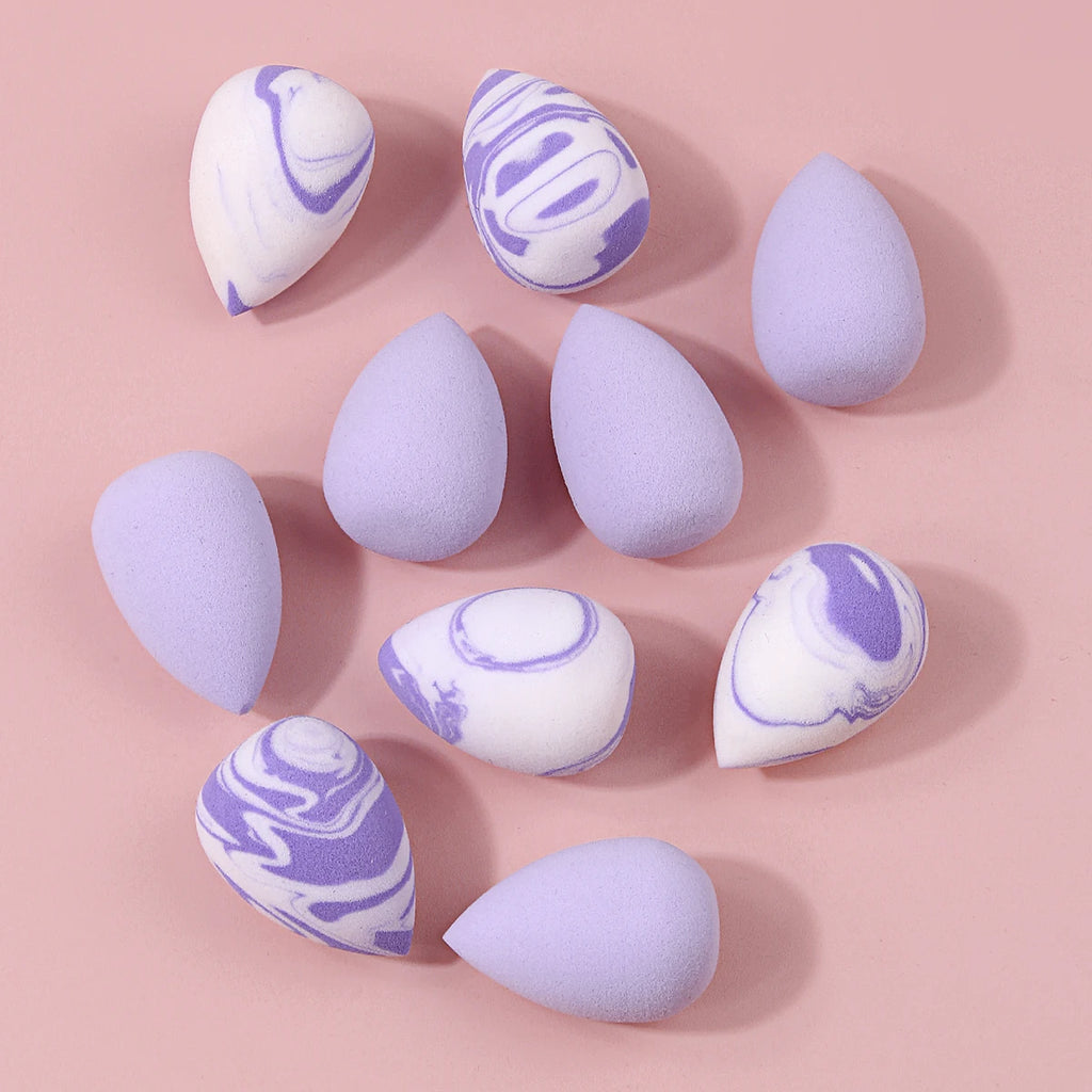 10-Pack Mini Purple Marble Makeup Sponges | KOSSHOW Puffs Makeup Sponge Puffs QXL