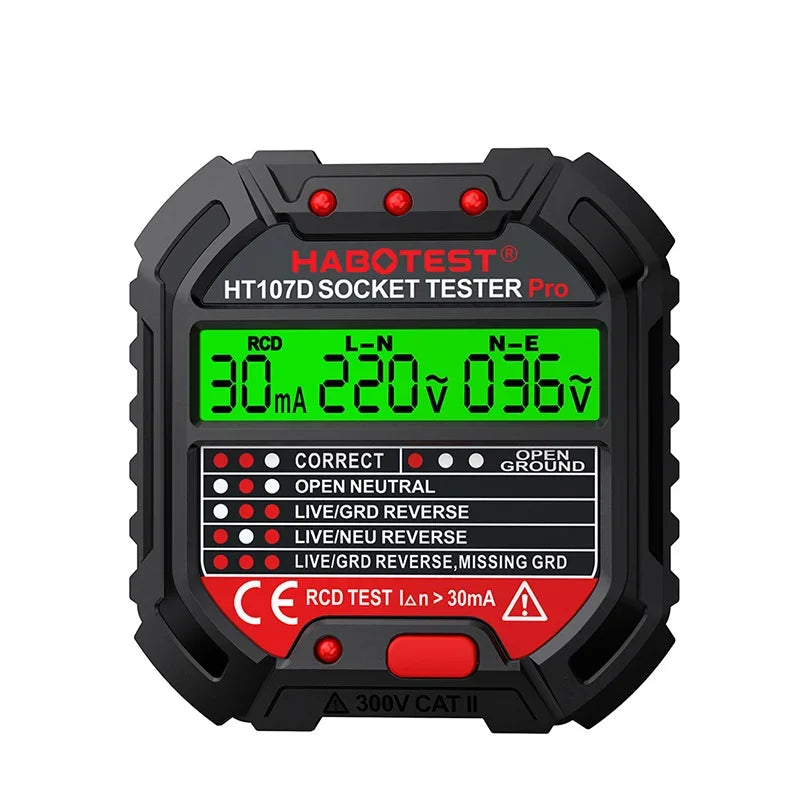 Socket Tester & Outlet Voltage Detector EU US UK | LCD Outlet Socket Tester QXL