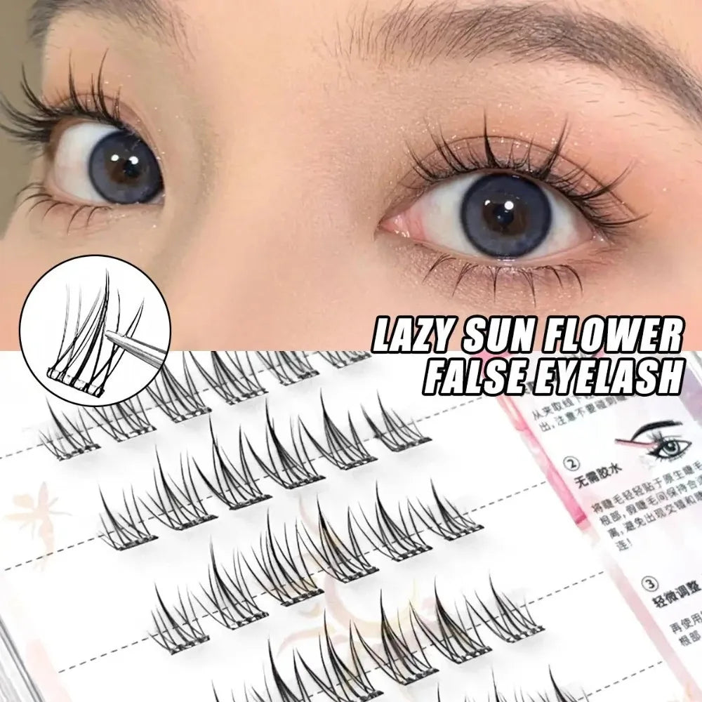 Glue-Free Cluster False Lashes – Natural Voluminous Individual Lashes False Eyelash Clusters QXL