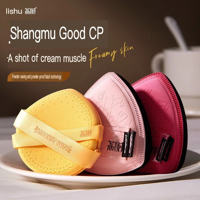 Super Soft Powder Puff Cushion Set | Dry & Wet Use – 2 Pack Makeup Sponge Puff QXL