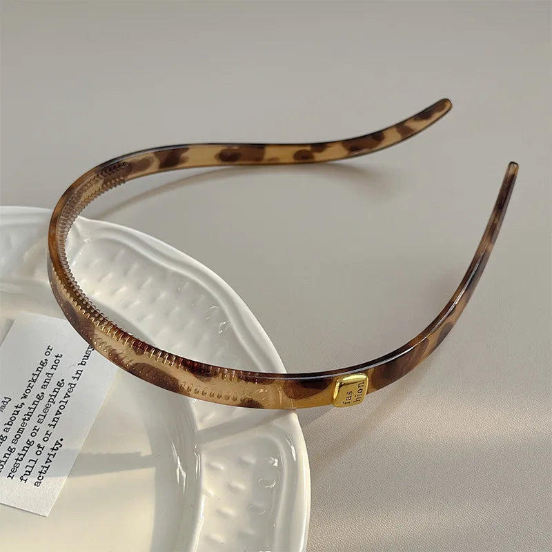 Korean Leopard Print Headband – Non-Slip Hair Hoop for Women Fashion Headband QXL Yellow leopard print