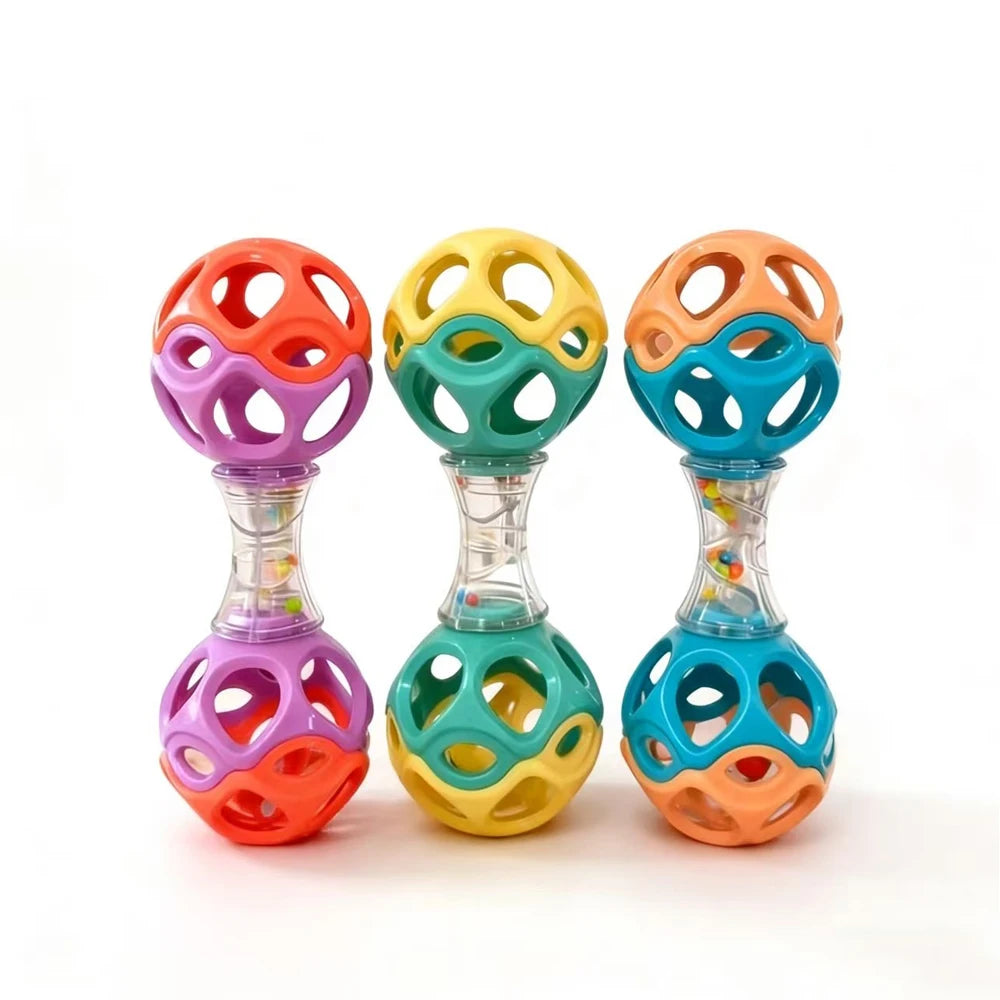 Baby Teething Rattle Ball – Soft TPU Sensory Grasping Toy Baby Teething Toy QXL