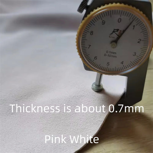0.7mm Pink Anti-Cashmere Sheepskin First Layer Real Leather Leather Craft Fabric QXL