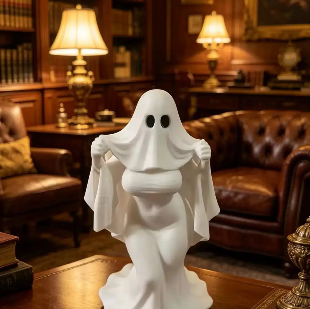 Halloween Ghost Lady Resin Ornament | Spooky Home Decor Halloween Resin Ornament QXL