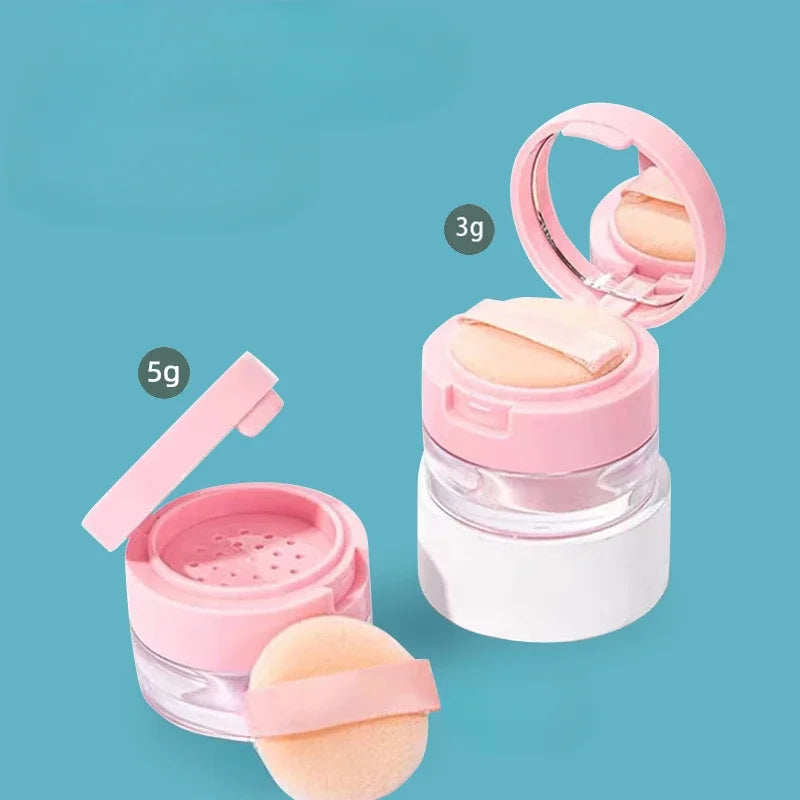 Mini Travel Powder Box with Mirror & Sifter | 3g/5g Refillable Travel Powder Compact QXL