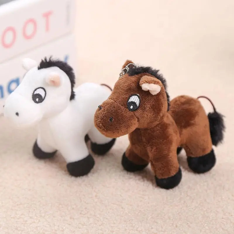 Plush Cartoon Pony Keychain | Stuffed Horse Backpack Charm Plush Keychain Charm QXL