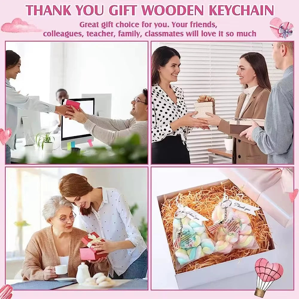 48-Piece Acrylic Thank You Cards & Inspirational Keychains Set Acrylic Gift Set QXL
