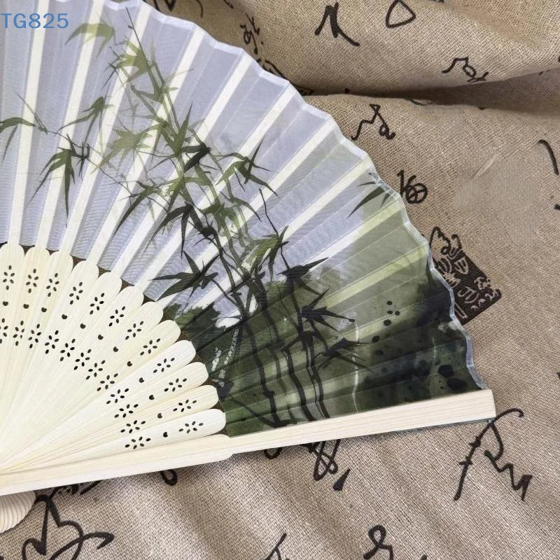 Chinese Folding Fan | Bamboo Tassel Vintage Hand Fan Folding Hand Fan QXL
