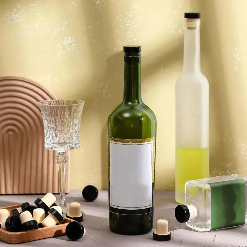 10-Pack T-Shaped Wine Bottle Stoppers | Wood & Aluminum Wine Bottle Stopper QXL