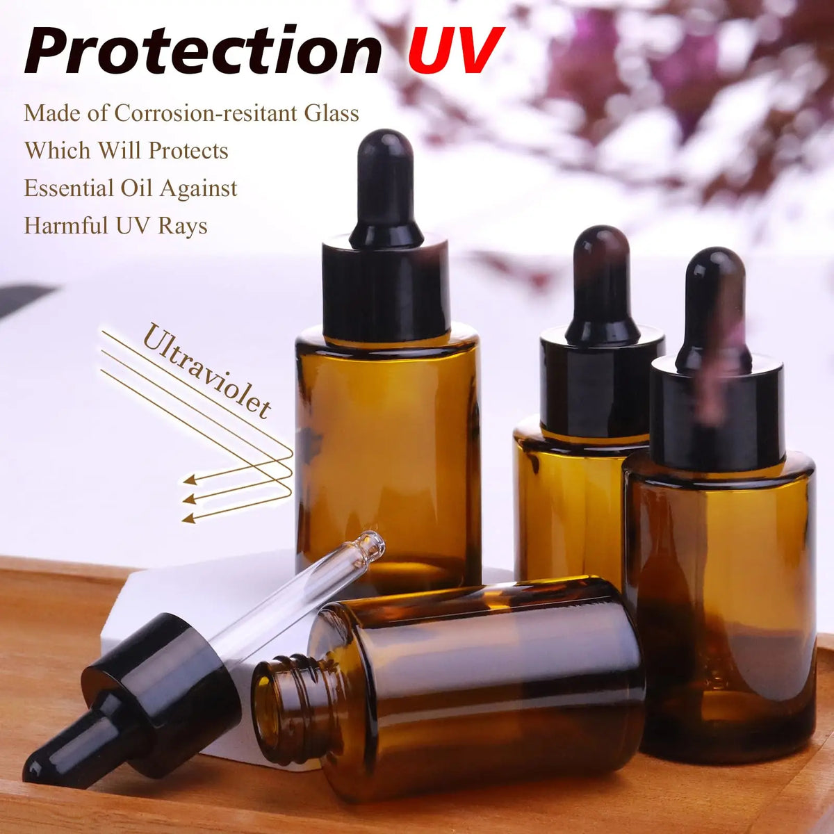 20-Pack Frosted Glass Dropper Bottles 30ml | Essential Oil Set Glass Dropper Bottles QXL