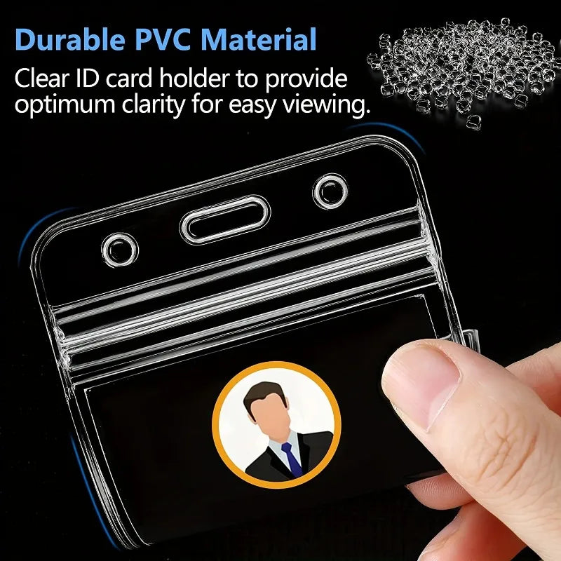 Waterproof Clear Plastic ID & Credit Card Badge Holder Case Card Badge Holder QXL