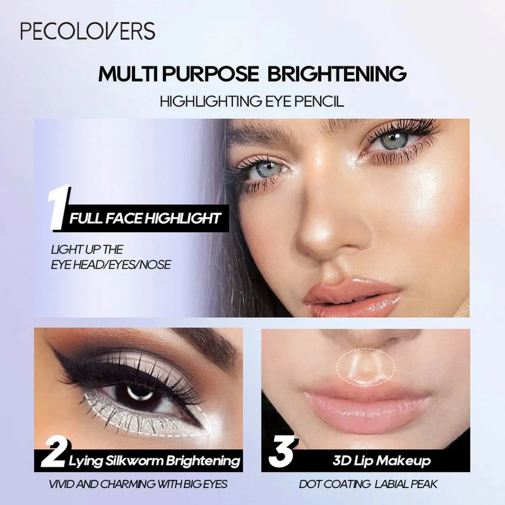 Matte White Eyeliner Highlighter Stick | Waterproof K-Beauty Pencil Eyeliner Highlighter Pencil QXL
