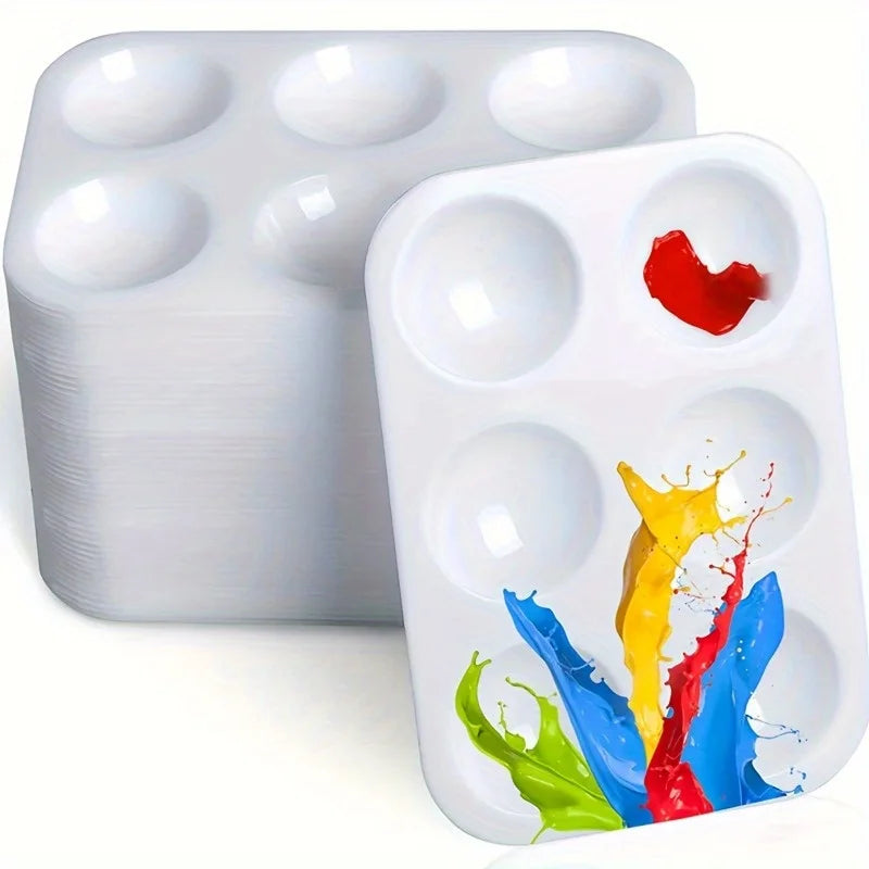 2-Pack White Watercolor Paint Palette Trays | Artist Pigment Tray Watercolor Paint Palette QXL