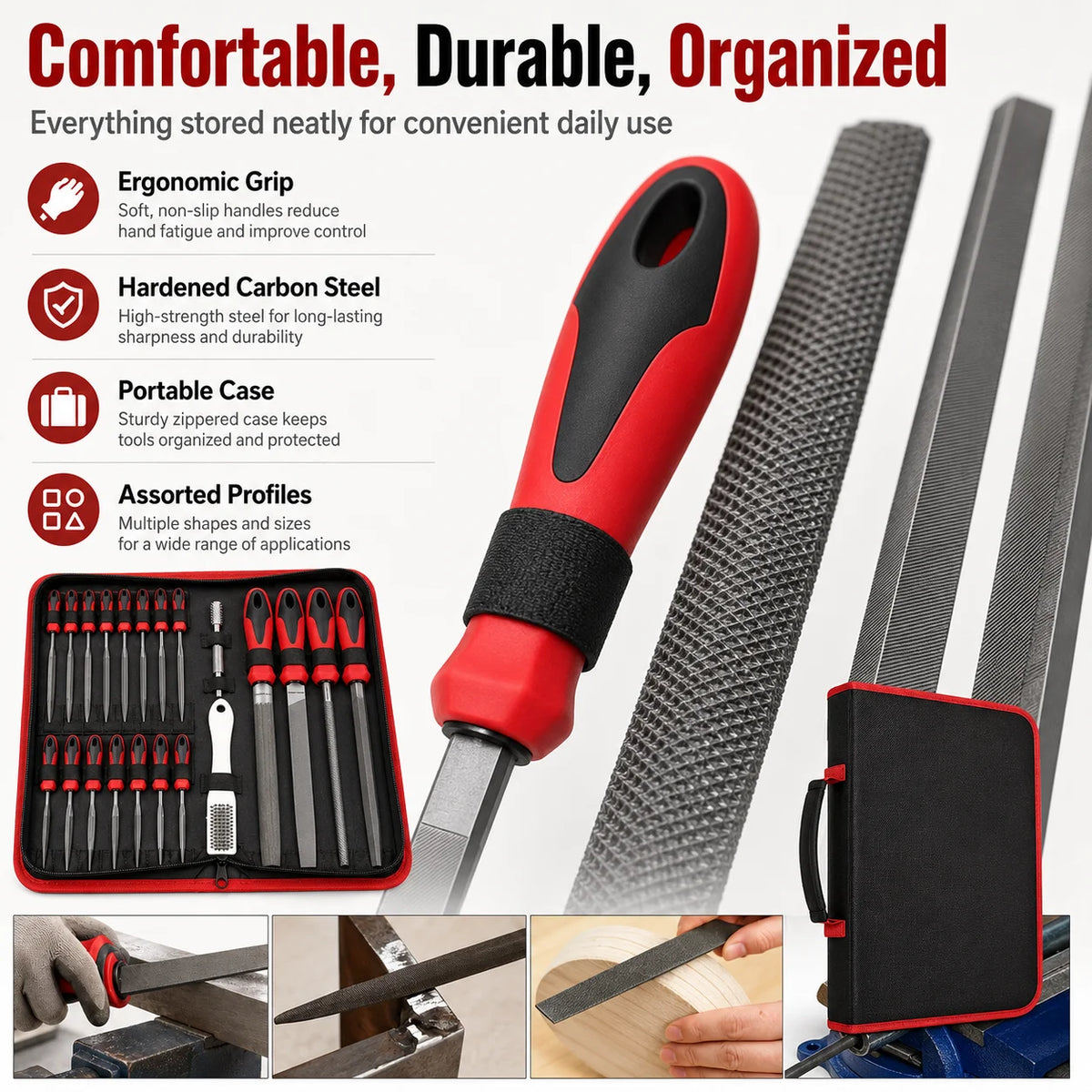 13-Pc Needle File Set | Alloy Steel Deburring & Engraving Kit Needle File Set QXL