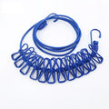 Retractable Clothesline with 12 Clips | Windproof Travel Drying Rope Retractable Clothesline QXL Blue
