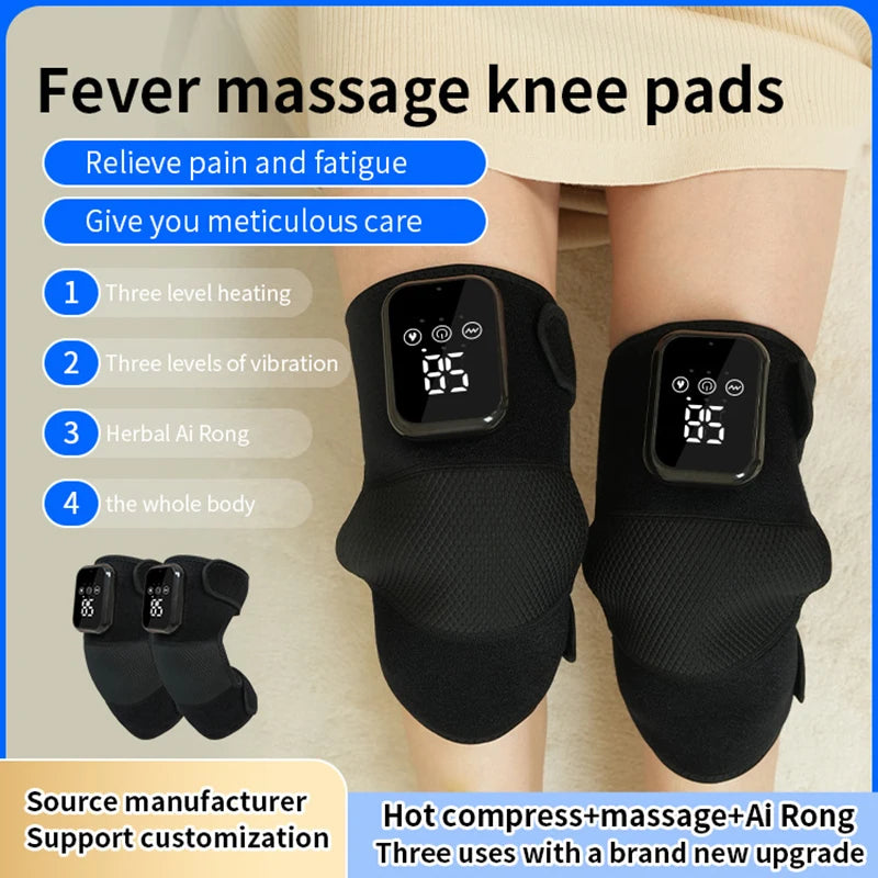 3-in-1 Electric Heated Knee & Joint Massager Brace | Vibration Heated Joint Massager QXL