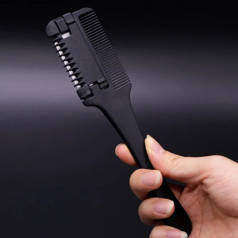 Hair Cutting & Thinning Comb with Razor Blades | Salon Tool Hair Cutting Comb QXL
