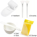17-Pc Silicone Face Mask Mixing Bowl Brush & Spoon Set Mask Mixing Tool Set QXL White Set