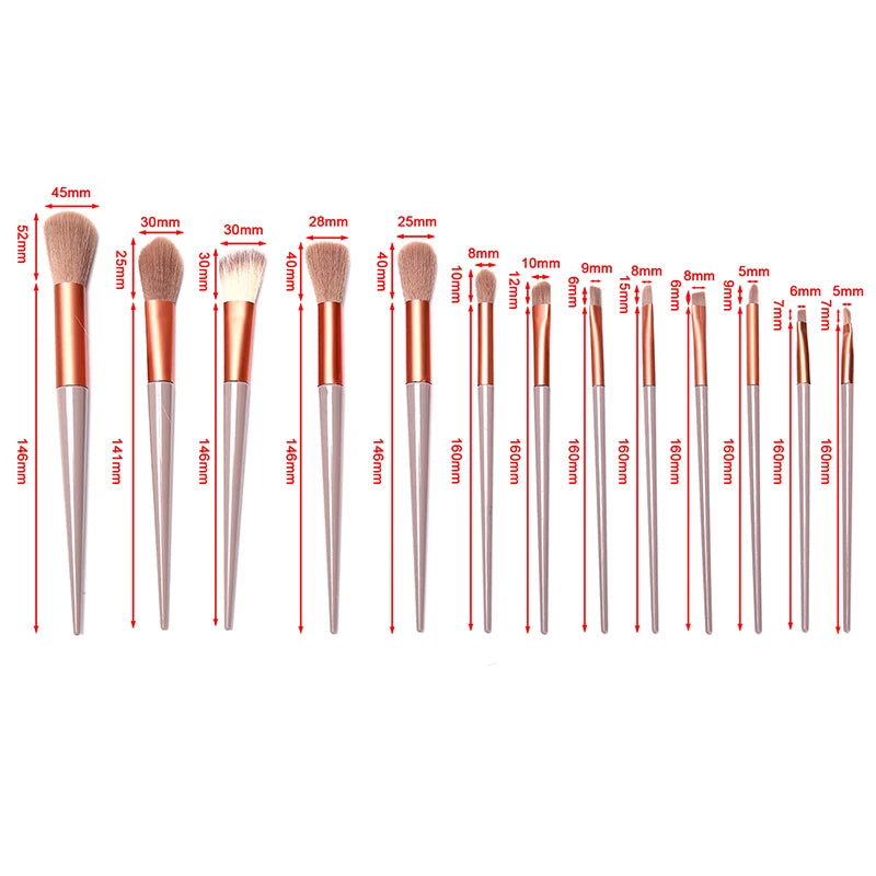 13-Piece Professional Makeup Brush Set – Foundation & Blush Makeup Brush Set QXL