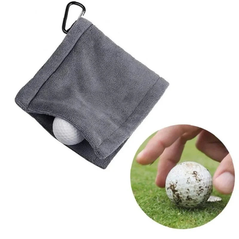 2-Pack Microfiber Golf Ball Cleaning Towels with Snap Hook Golf Cleaning Towel QXL