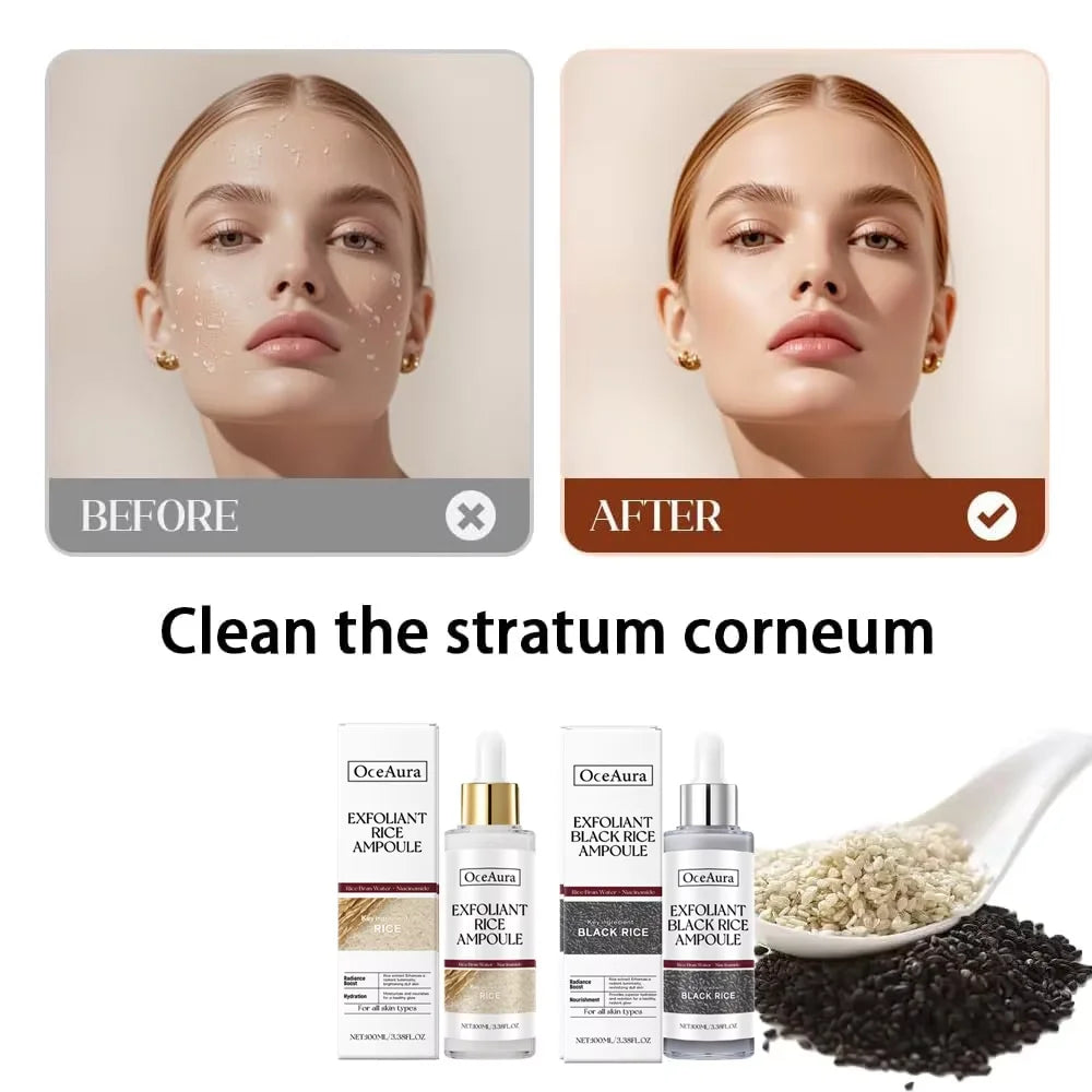 OceAura Rice Exfoliating Brightening Serum | Hyaluronic Acid Exfoliating Face Serum QXL