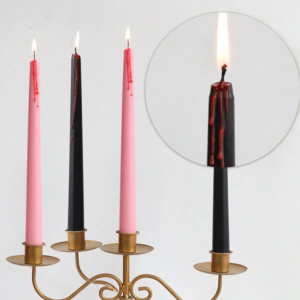 4-Pack Vampire Tears Gothic Taper Candles | Blood Drop Set Gothic Taper Candles QXL