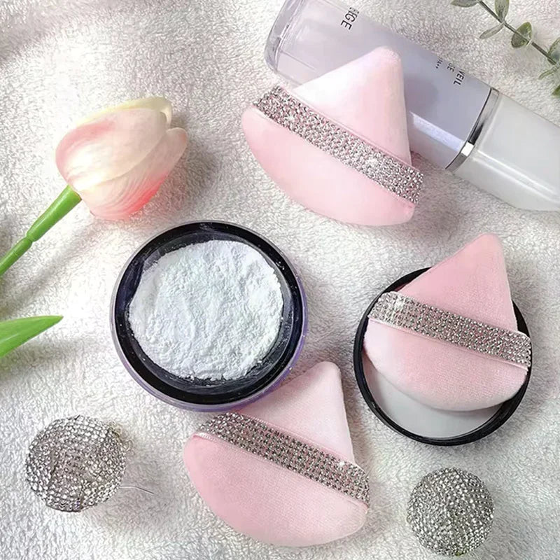 3-Pack Triangle Powder Puff Sponge Set | Soft Velvet Makeup Makeup Sponge Puff QXL