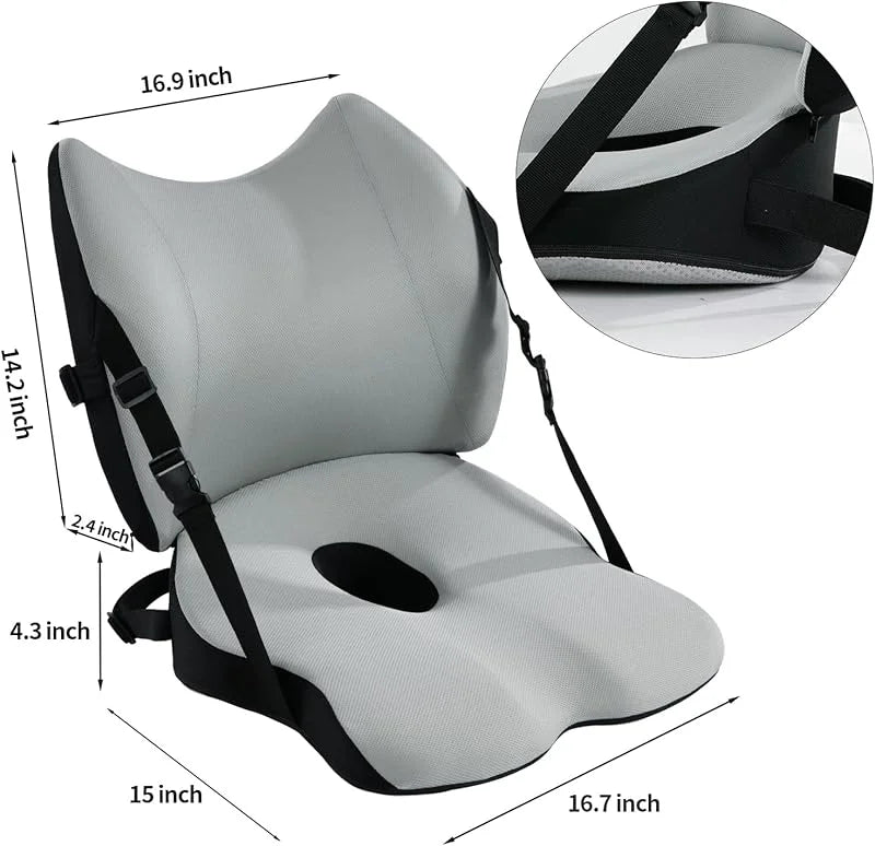Memory Foam Seat & Back Cushion for Car, Office & Home Memory Foam Cushion QXL