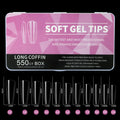 550-Pc French Nail Dual Forms – Oval Almond Coffin Square Tips Nail Dual Forms QXL B