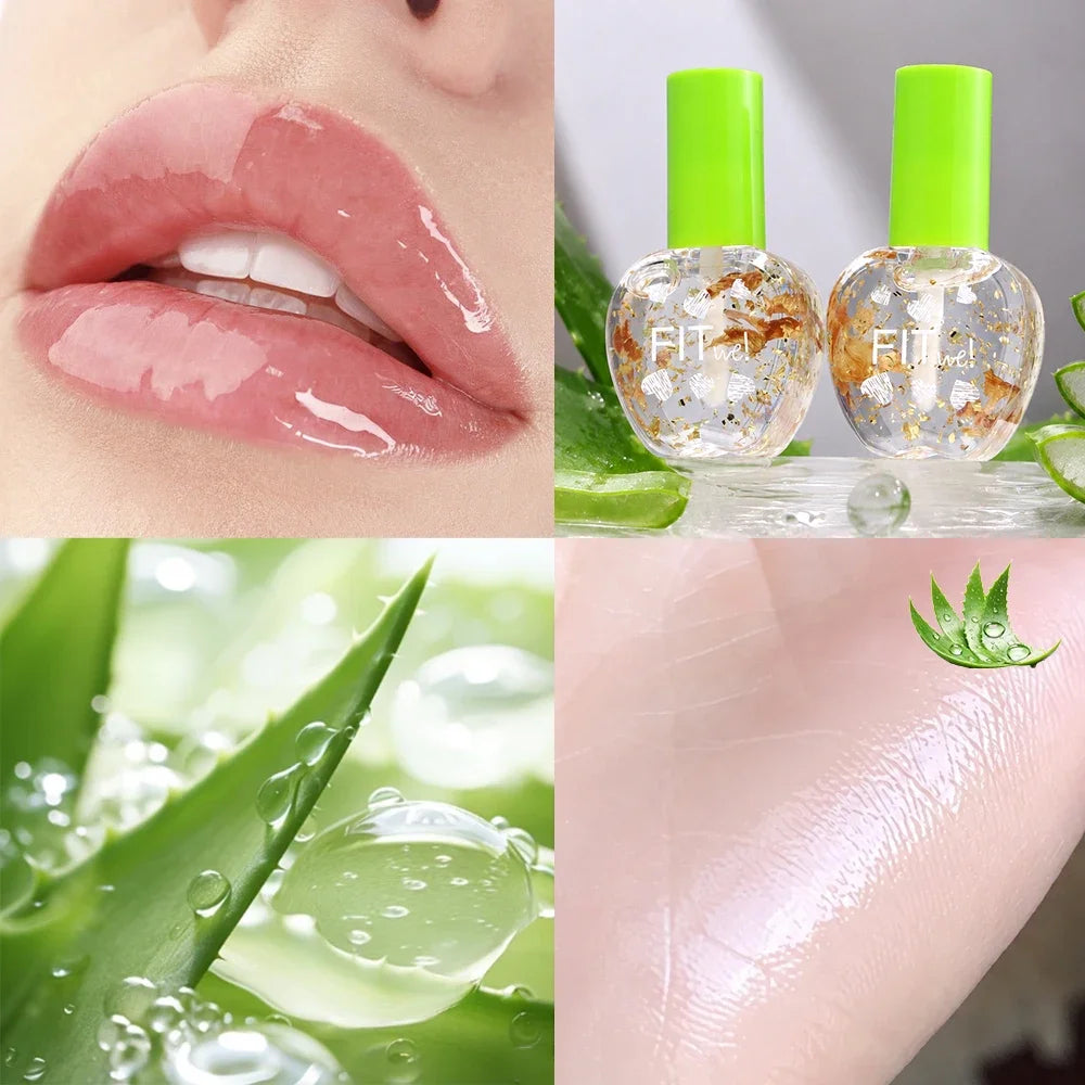 Julystar Gold Leaf Clear Lip Oil | Non-Sticky Glossy Lip Gloss Lip Oil Gloss QXL