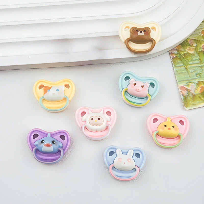 10-Pack Mini Resin Doll Pacifiers for OB11, BJD & Dollhouse Doll Accessories QXL
